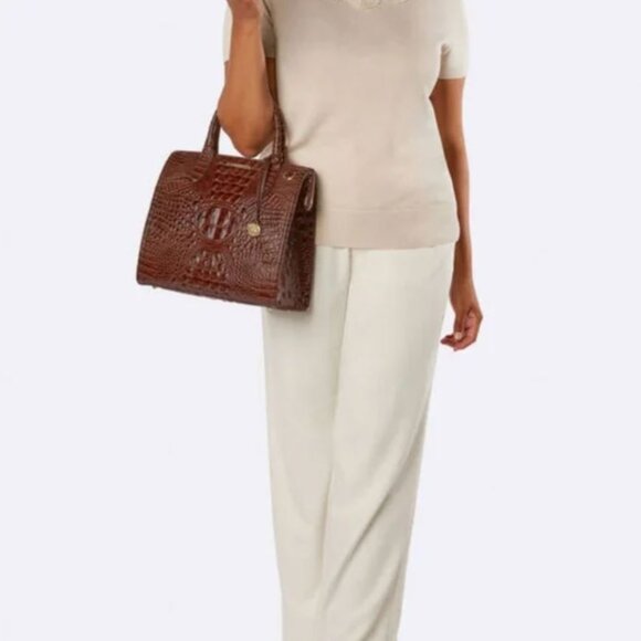 RARE BACK - NWT BRAHMIN Caroline Sunkiss Melbourne Satchel Crossbody Bag Leather - Picture 10 of 10